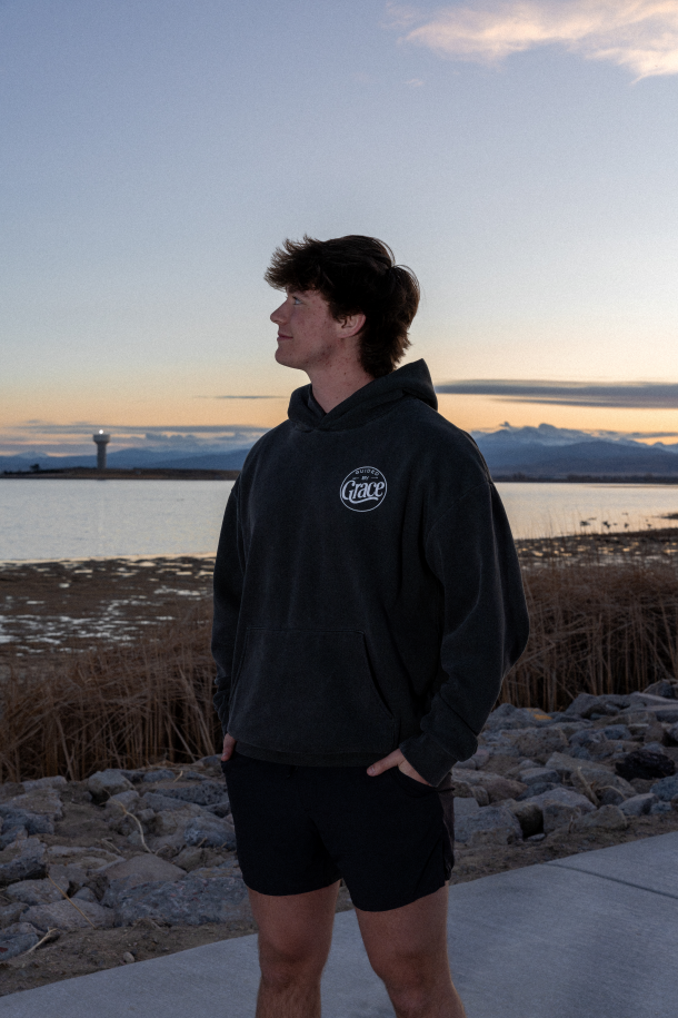 Guided by Grace Heavyweight Hoodie – Charcoal Gray (Pre-Order)