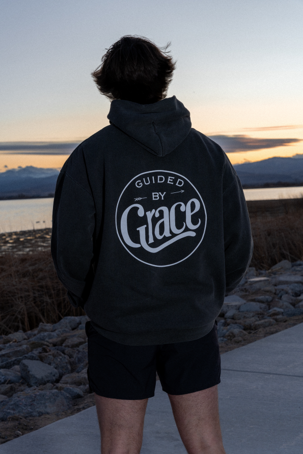 Guided by Grace Heavyweight Hoodie – Charcoal Gray (Pre-Order)